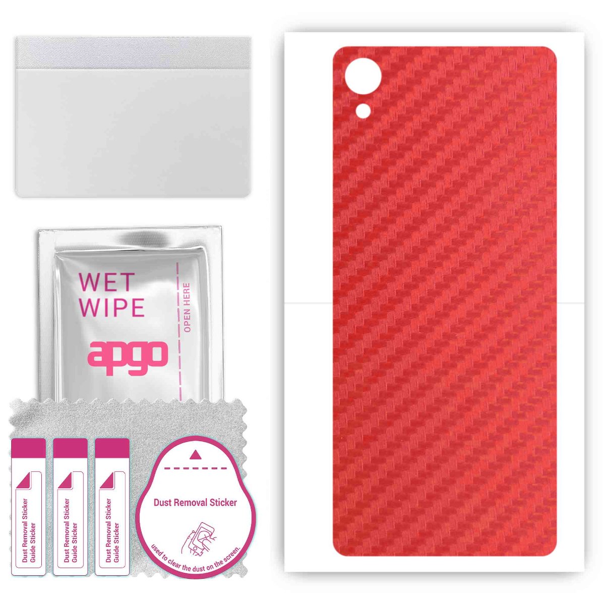 Folia naklejka skórka strukturalna na TYŁ do Sony Xperia X Performance -  Carbon Czerwony - apgo SKINS