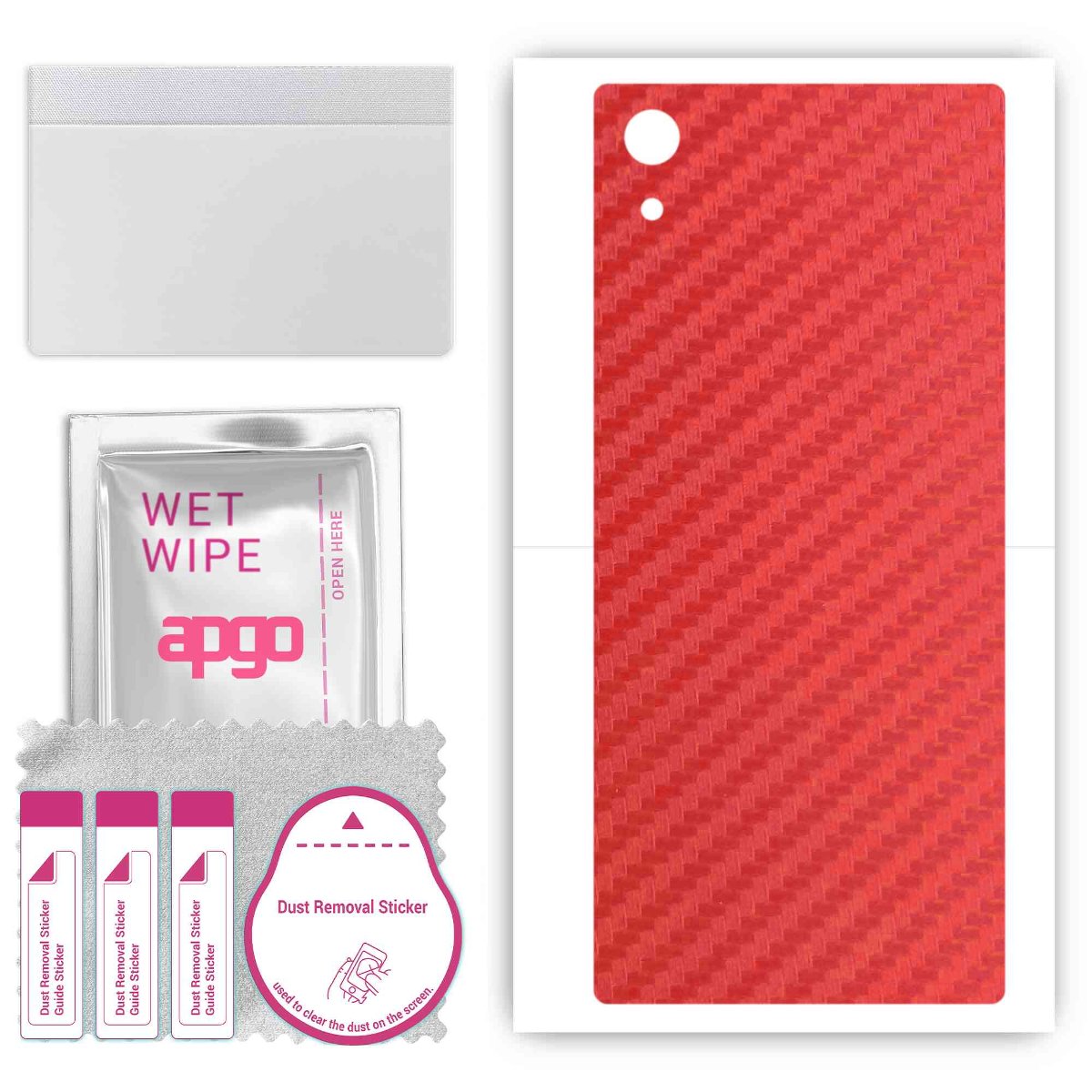 Folia naklejka skórka strukturalna na TYŁ do Sony Xperia XA1 -  Carbon Czerwony - apgo SKINS