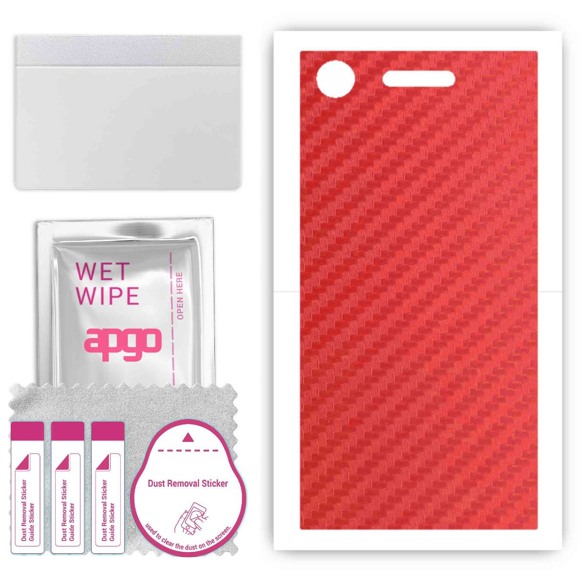 Folia naklejka skórka strukturalna na TYŁ do Sony Xperia XZ1 -  Carbon Czerwony - apgo SKINS