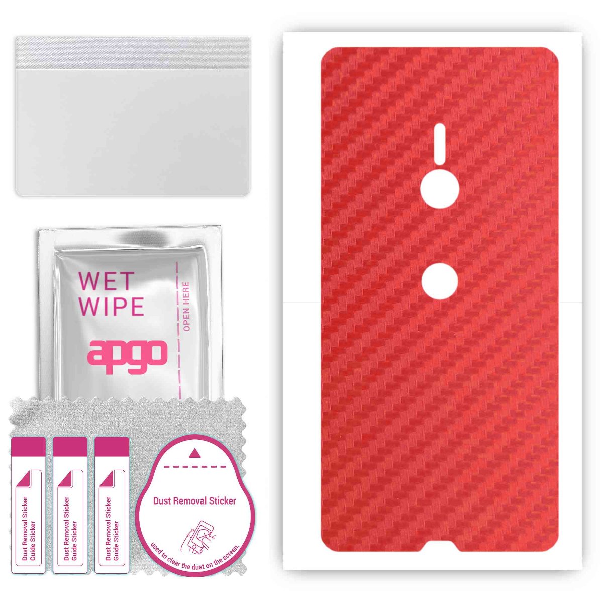 Folia naklejka skórka strukturalna na TYŁ do Sony Xperia XZ3 -  Carbon Czerwony - apgo SKINS