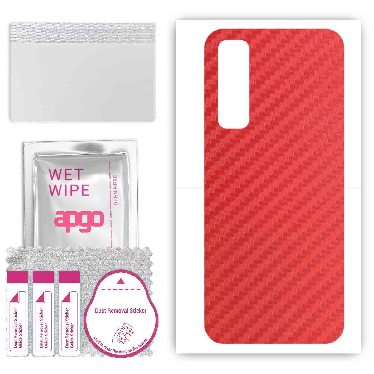 Folia naklejka skórka strukturalna na TYŁ do Vivo Y30 Standard -  Carbon Czerwony - apgo SKINS