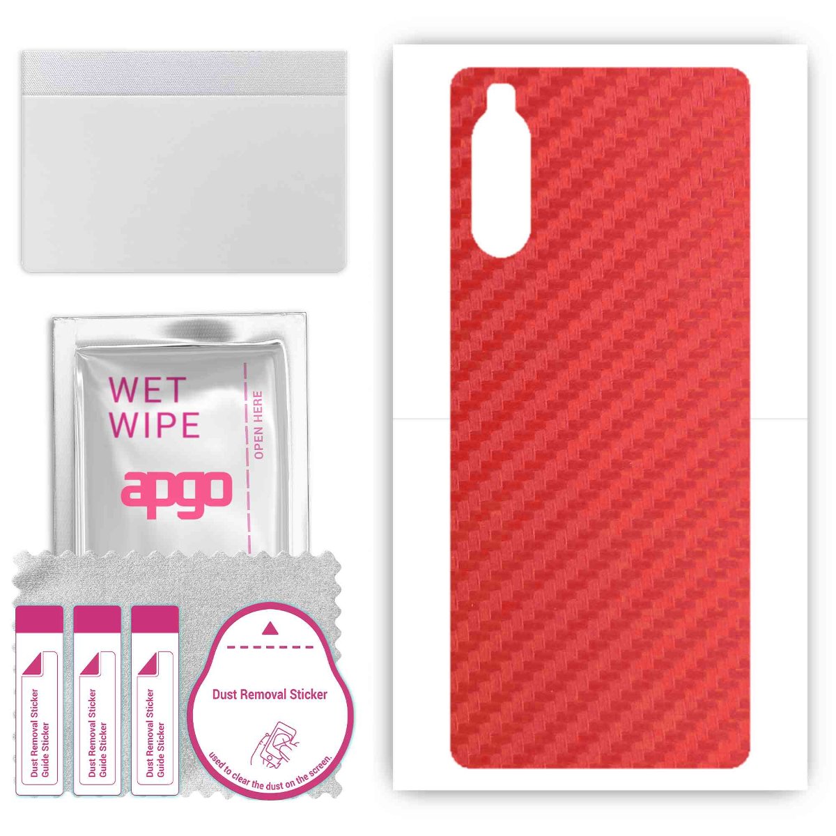 Folia naklejka skórka strukturalna na TYŁ do Sony Xperia 10 III -  Carbon Czerwony - apgo SKINS