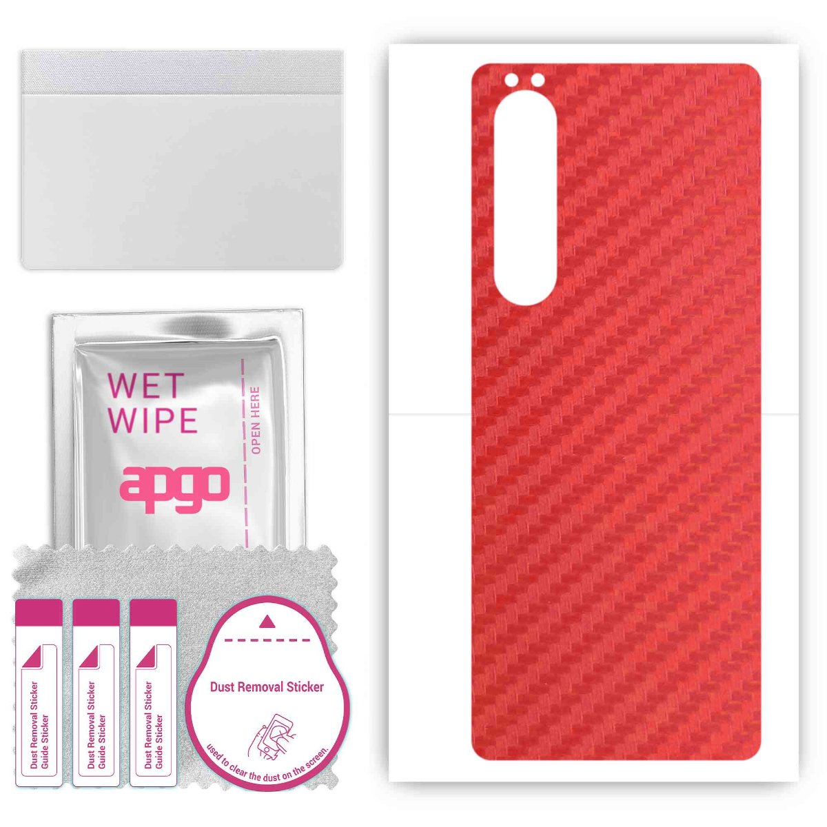 Folia naklejka skórka strukturalna na TYŁ do Sony Xperia 1 III SOG03 -  Carbon Czerwony - apgo SKINS