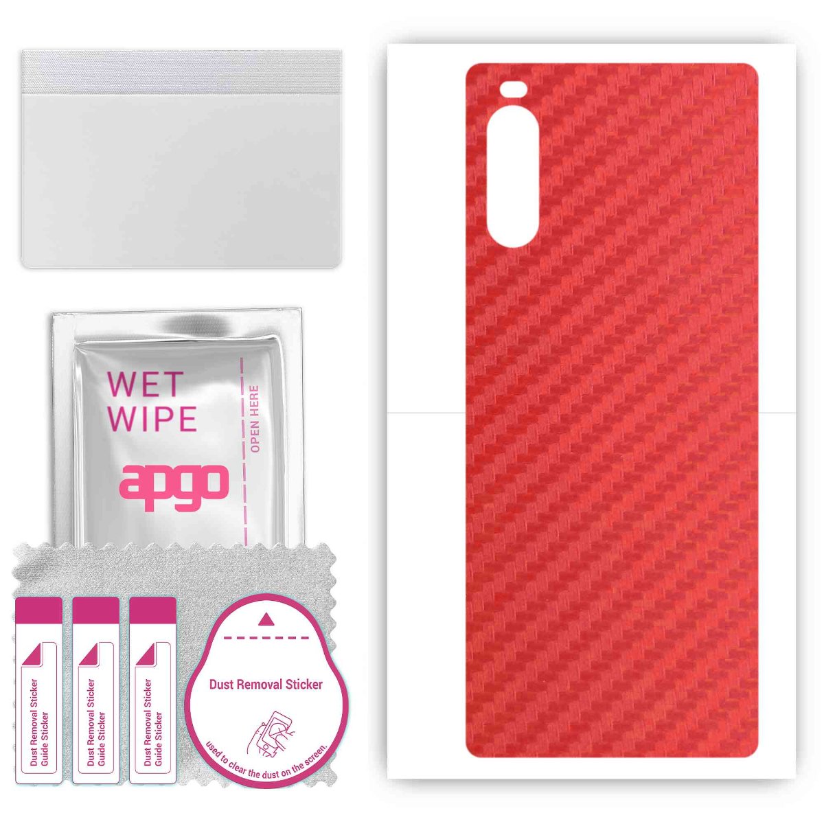 Folia naklejka skórka strukturalna na TYŁ do Sony Xperia 10 III SO-52B -  Carbon Czerwony - apgo SKINS