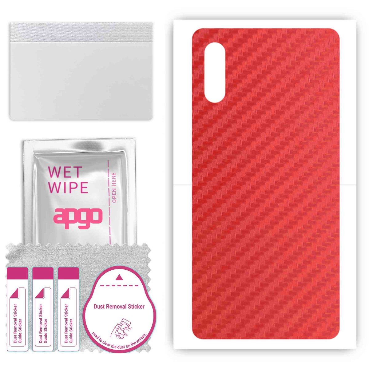 Folia naklejka skórka strukturalna na TYŁ do Sony Xperia Ace II SO-41B -  Carbon Czerwony - apgo SKINS