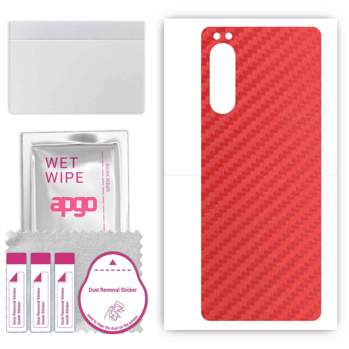 Folia naklejka skórka strukturalna na TYŁ do Sony Xperia 5 II XQ-AS42 -  Carbon Czerwony - apgo SKINS