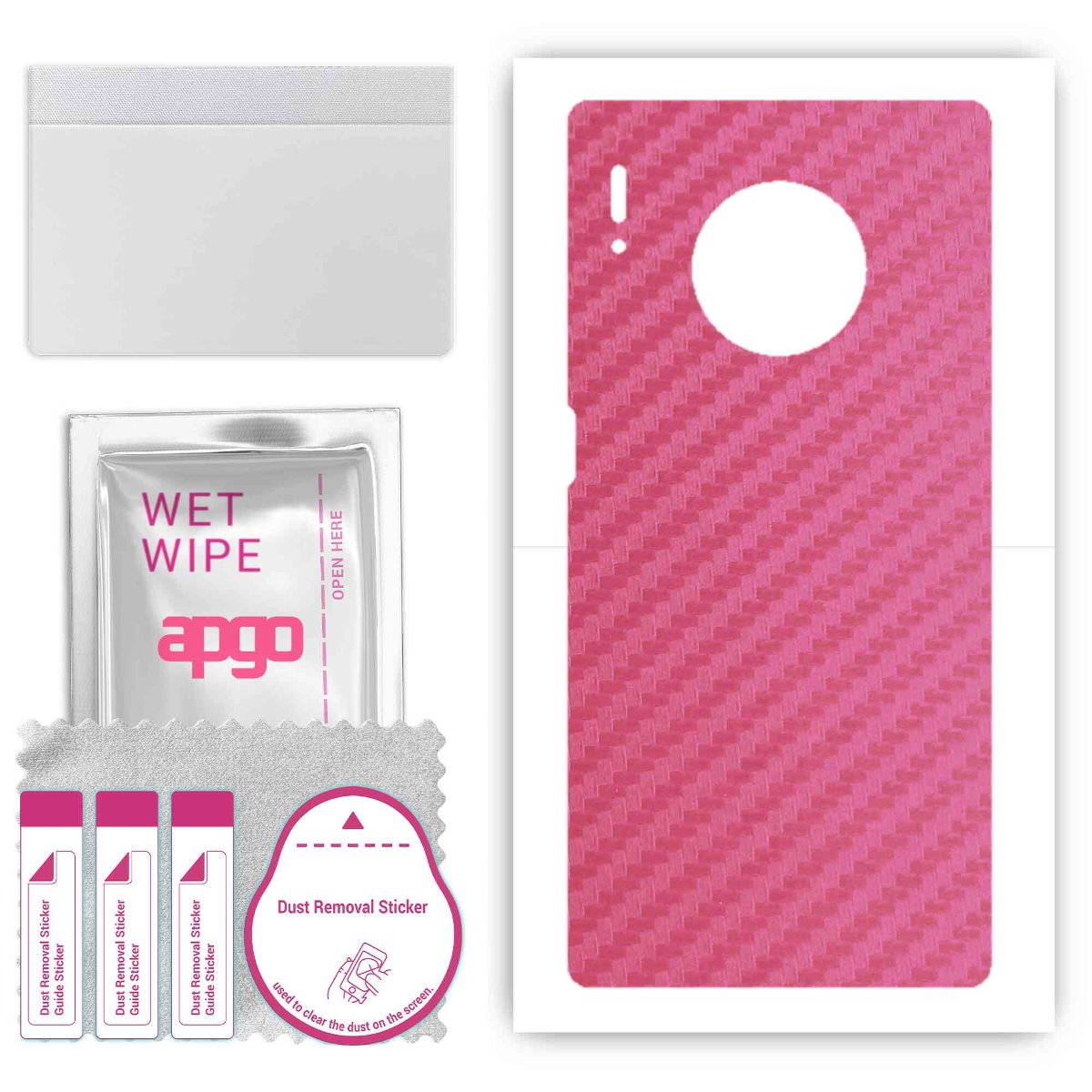 Folia naklejka skórka strukturalna na TYŁ do Huawei Mate 30 Pro 5G -  Carbon Różowy - apgo SKINS