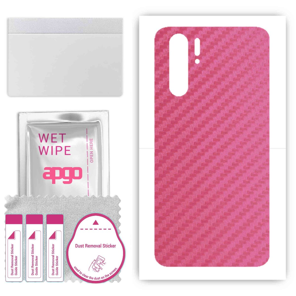 Folia naklejka skórka strukturalna na TYŁ do Huawei P30 Pro New Edition -  Carbon Różowy - apgo SKINS