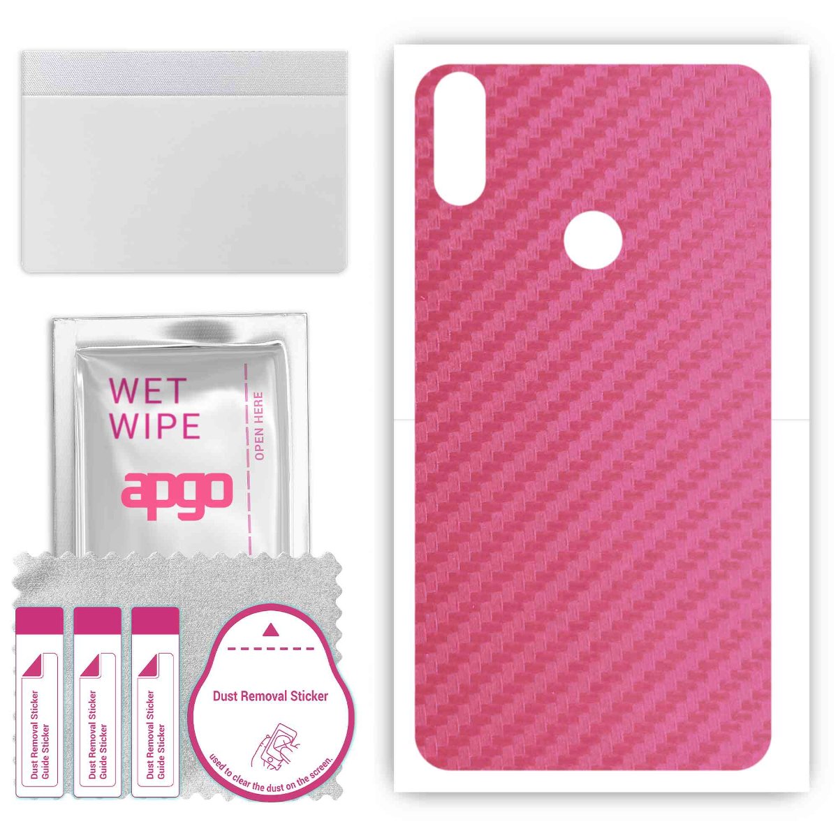 Folia naklejka skórka strukturalna na TYŁ do Motorola One Power (P30 Note) -  Carbon Różowy - apgo SKINS