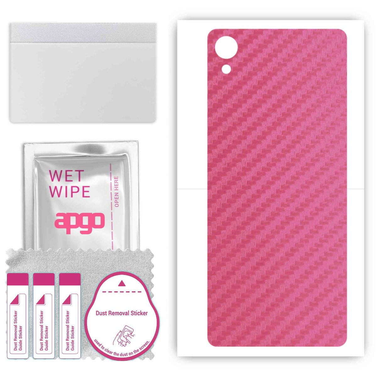 Folia naklejka skórka strukturalna na TYŁ do Sony Xperia X Performance -  Carbon Różowy - apgo SKINS