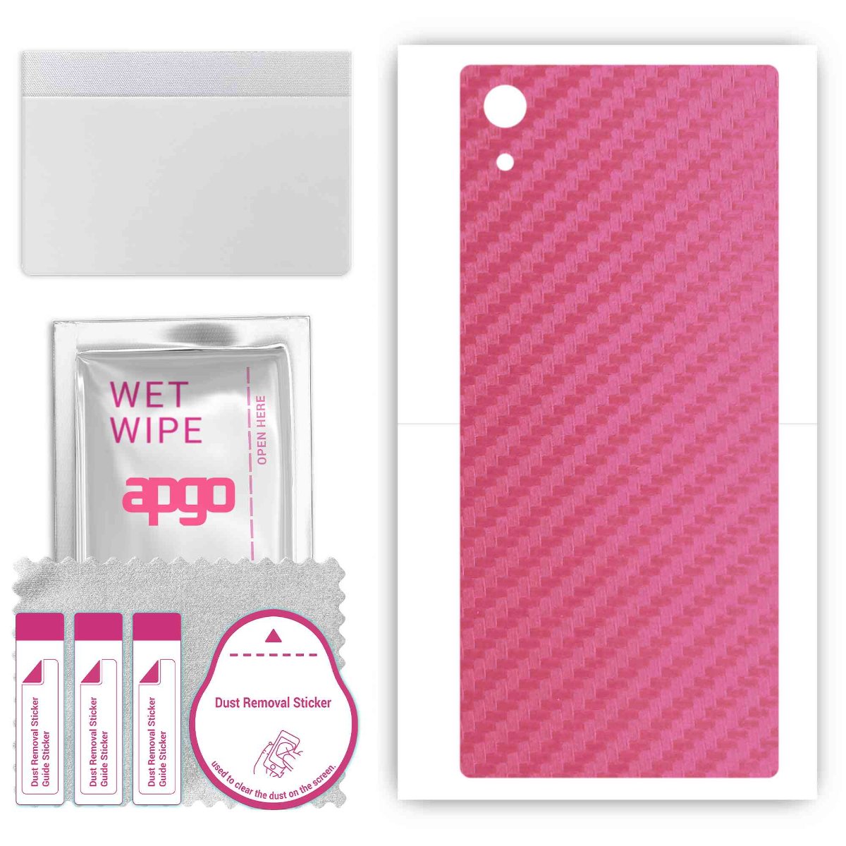 Folia naklejka skórka strukturalna na TYŁ do Sony Xperia XA1 -  Carbon Różowy - apgo SKINS