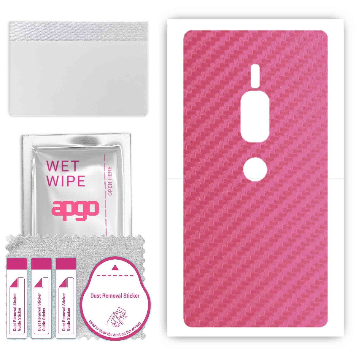 Folia naklejka skórka strukturalna na TYŁ do Sony Xperia XZ2 Premium -  Carbon Różowy - apgo SKINS