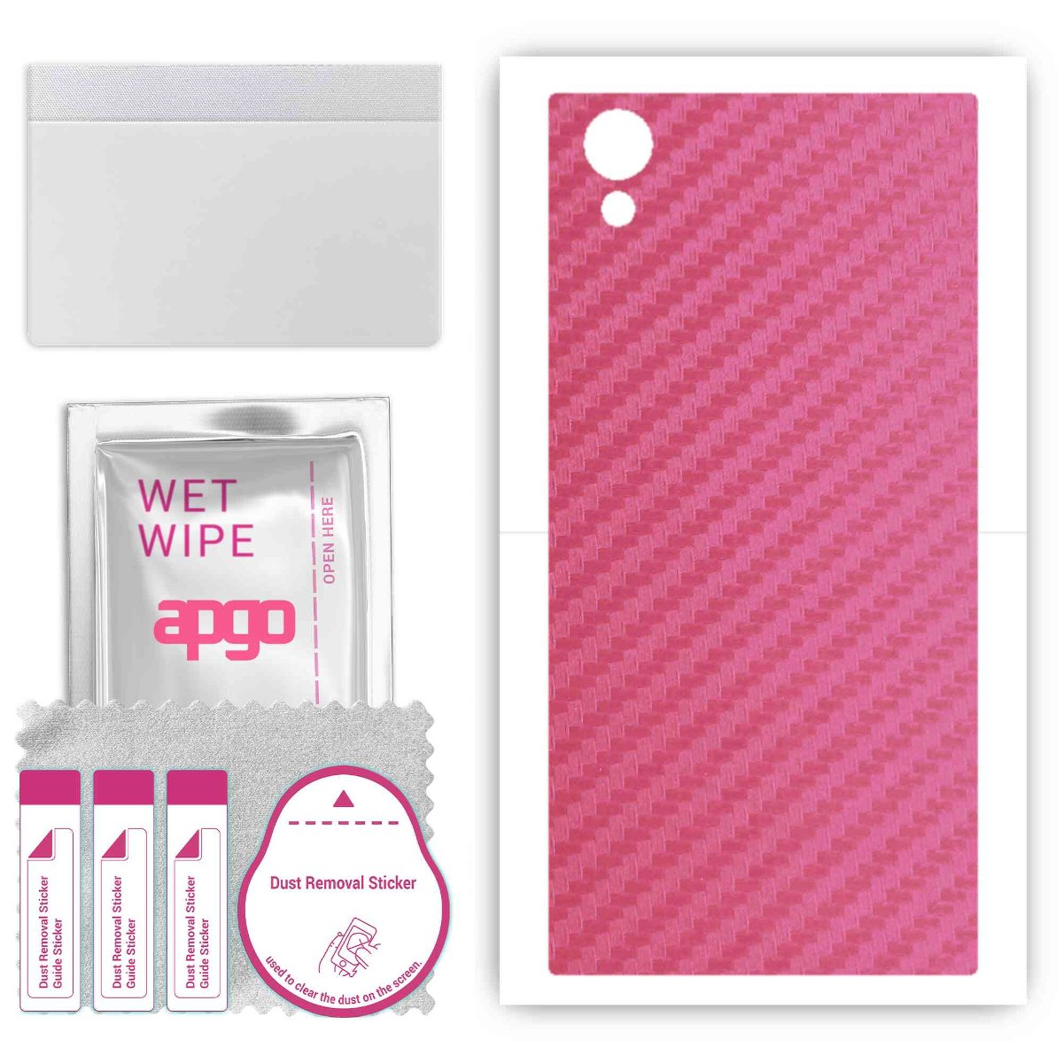 Folia naklejka skórka strukturalna na TYŁ do Sony Xperia XA1 Plus -  Carbon Różowy - apgo SKINS