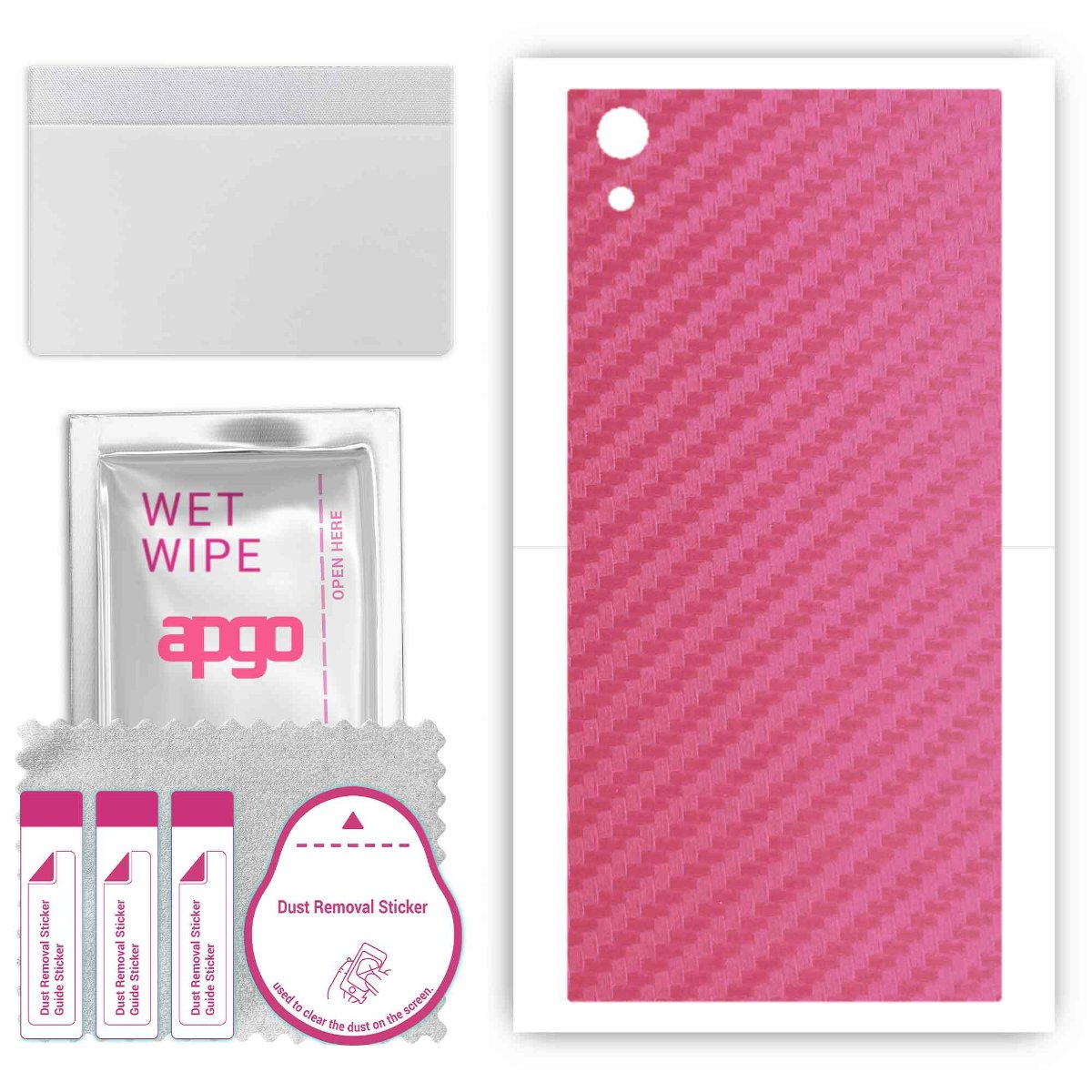 Folia naklejka skórka strukturalna na TYŁ do Sony Xperia XA1 Ultra -  Carbon Różowy - apgo SKINS