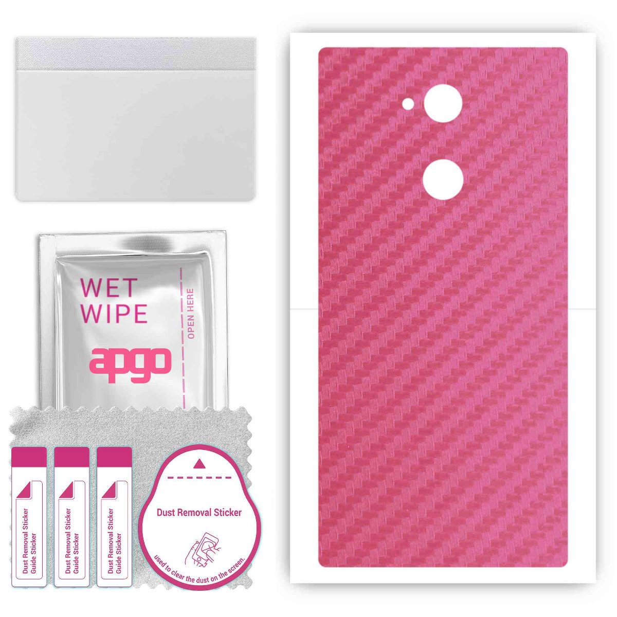 Folia naklejka skórka strukturalna na TYŁ do Sony Xperia XA2 -  Carbon Różowy - apgo SKINS