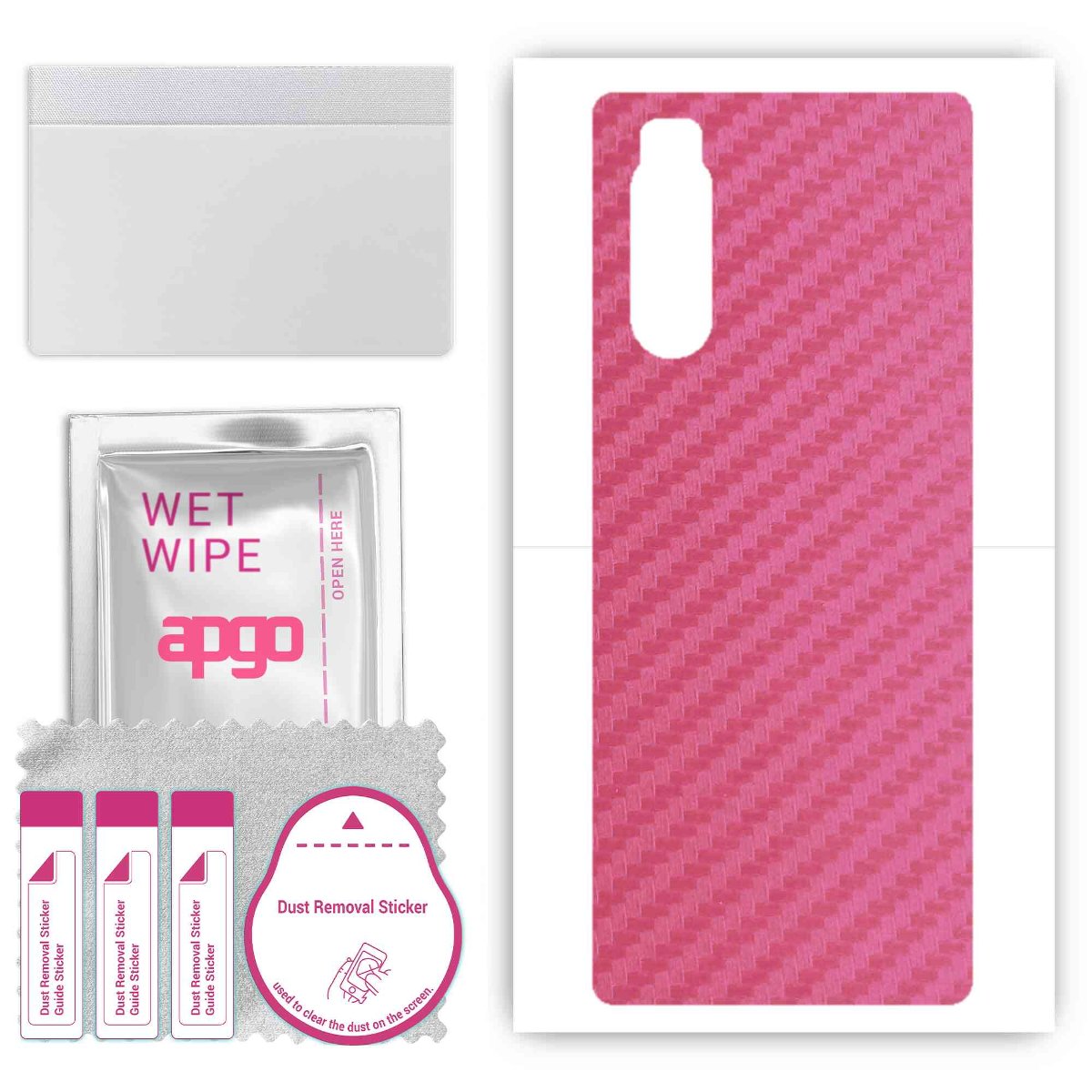 Folia naklejka skórka strukturalna na TYŁ do Sony Xperia 5 -  Carbon Różowy - apgo SKINS