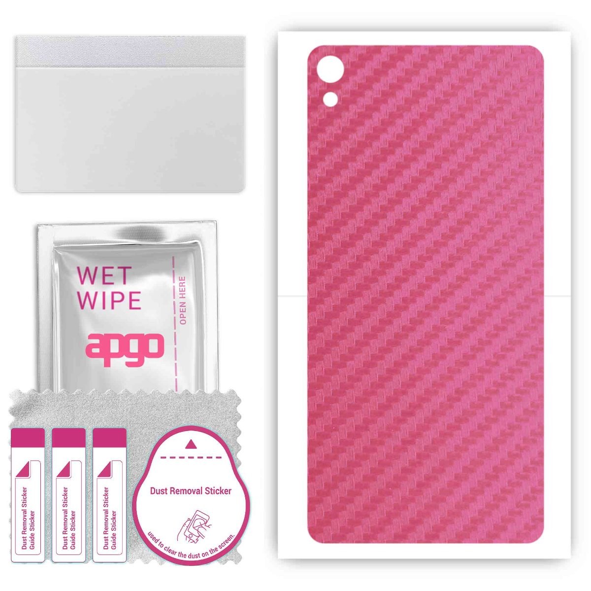 Folia naklejka skórka strukturalna na TYŁ do Sony Xperia L1 -  Carbon Różowy - apgo SKINS