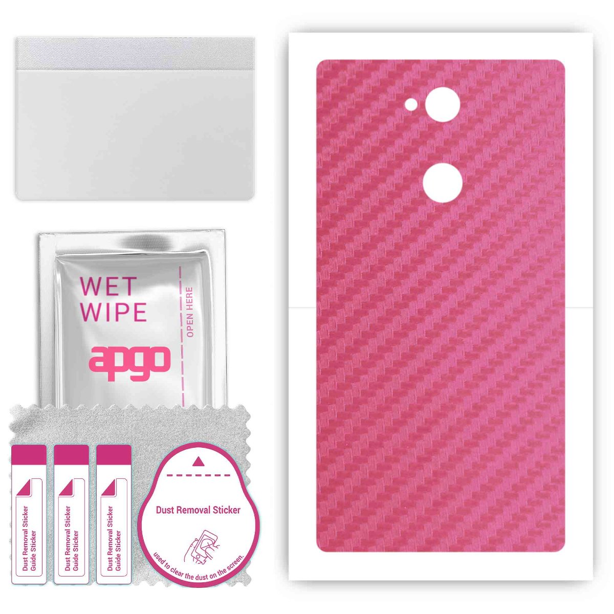 Folia naklejka skórka strukturalna na TYŁ do Sony Xperia L2 -  Carbon Różowy - apgo SKINS