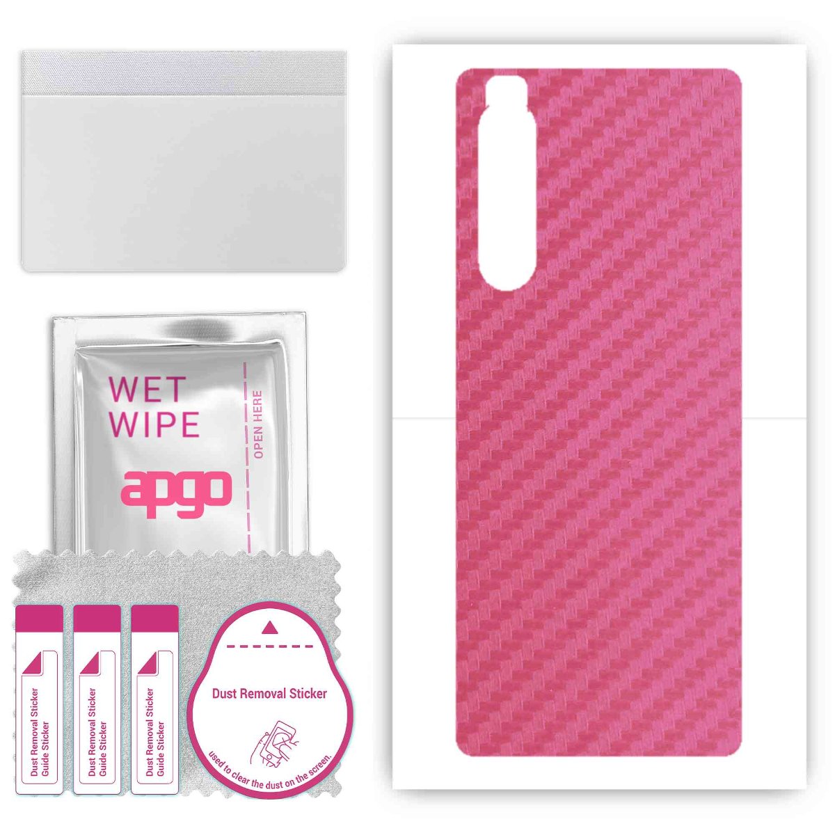 Folia naklejka skórka strukturalna na TYŁ do Sony Xperia 1 II -  Carbon Różowy - apgo SKINS