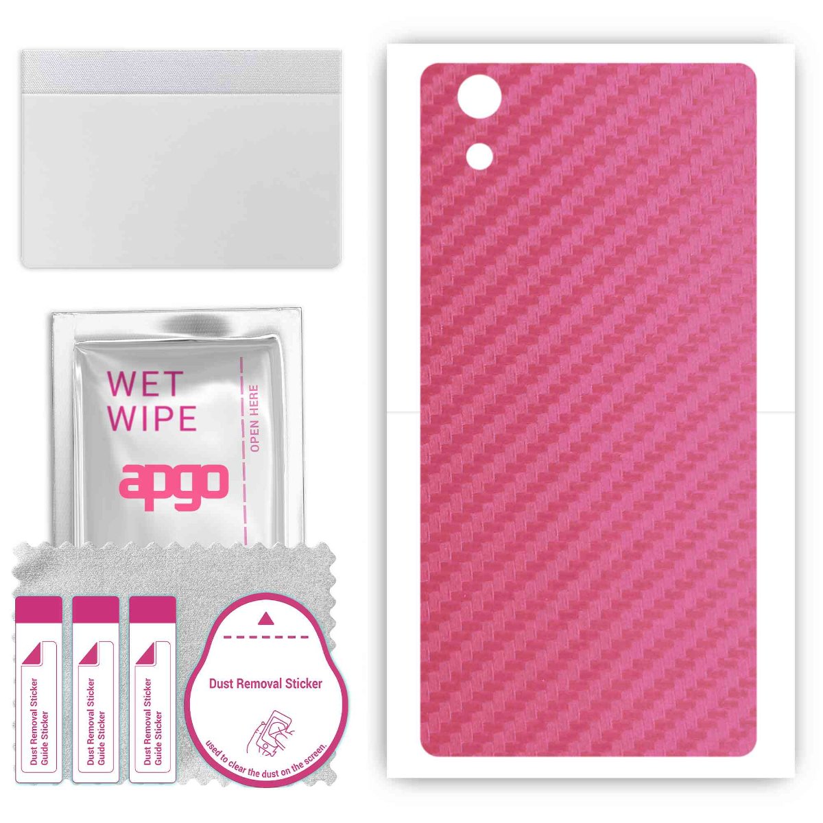 Folia naklejka skórka strukturalna na TYŁ do Sony Xperia X -  Carbon Różowy - apgo SKINS