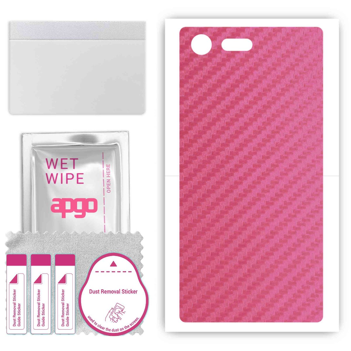 Folia naklejka skórka strukturalna na TYŁ do Sony Xperia X Compact -  Carbon Różowy - apgo SKINS