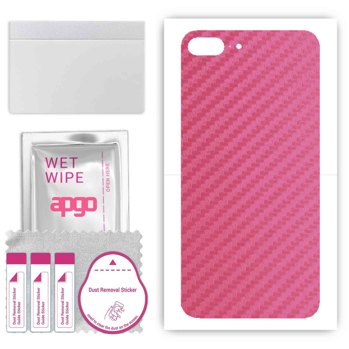 Folia naklejka skórka strukturalna na TYŁ do Apple iPhone 7 Plus -  Carbon Różowy - apgo SKINS