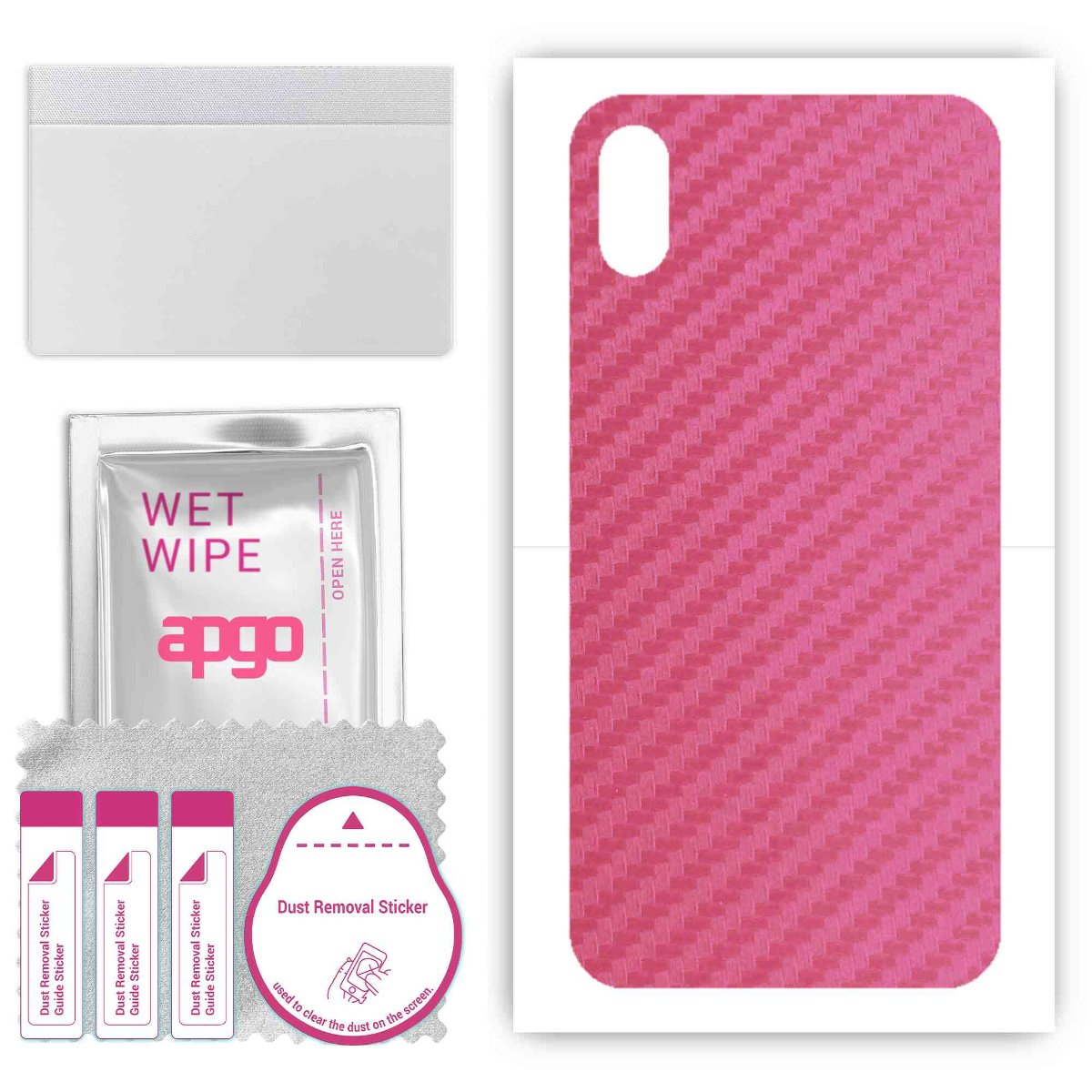 Folia naklejka skórka strukturalna na TYŁ do Apple iPhone XS -  Carbon Różowy - apgo SKINS