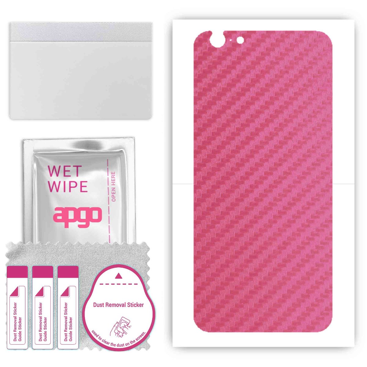 Folia naklejka skórka strukturalna na TYŁ do Apple iPhone 6 Plus -  Carbon Różowy - apgo SKINS