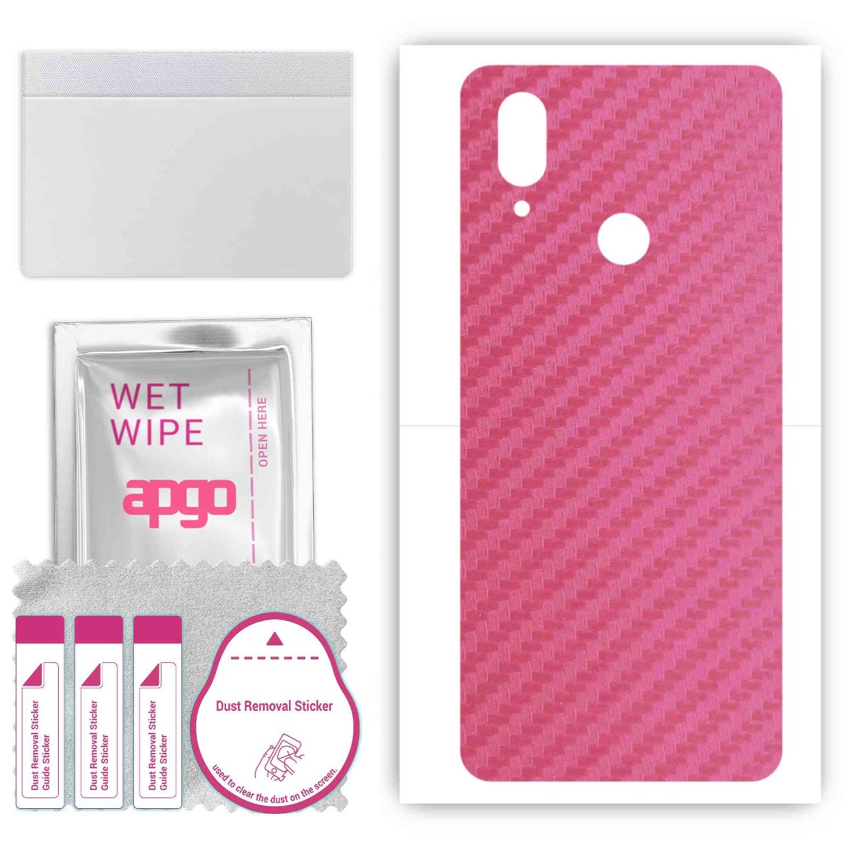 Folia naklejka skórka strukturalna na TYŁ do Cubot X19s -  Carbon Różowy - apgo SKINS