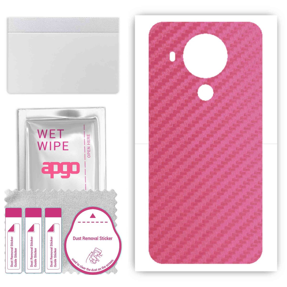 Folia naklejka skórka strukturalna na TYŁ do Nokia 5.4 -  Carbon Różowy - apgo SKINS