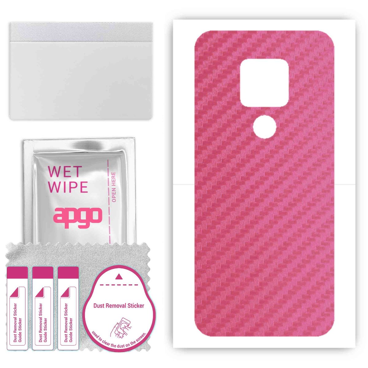 Folia naklejka skórka strukturalna na TYŁ do Cubot P30 -  Carbon Różowy - apgo SKINS