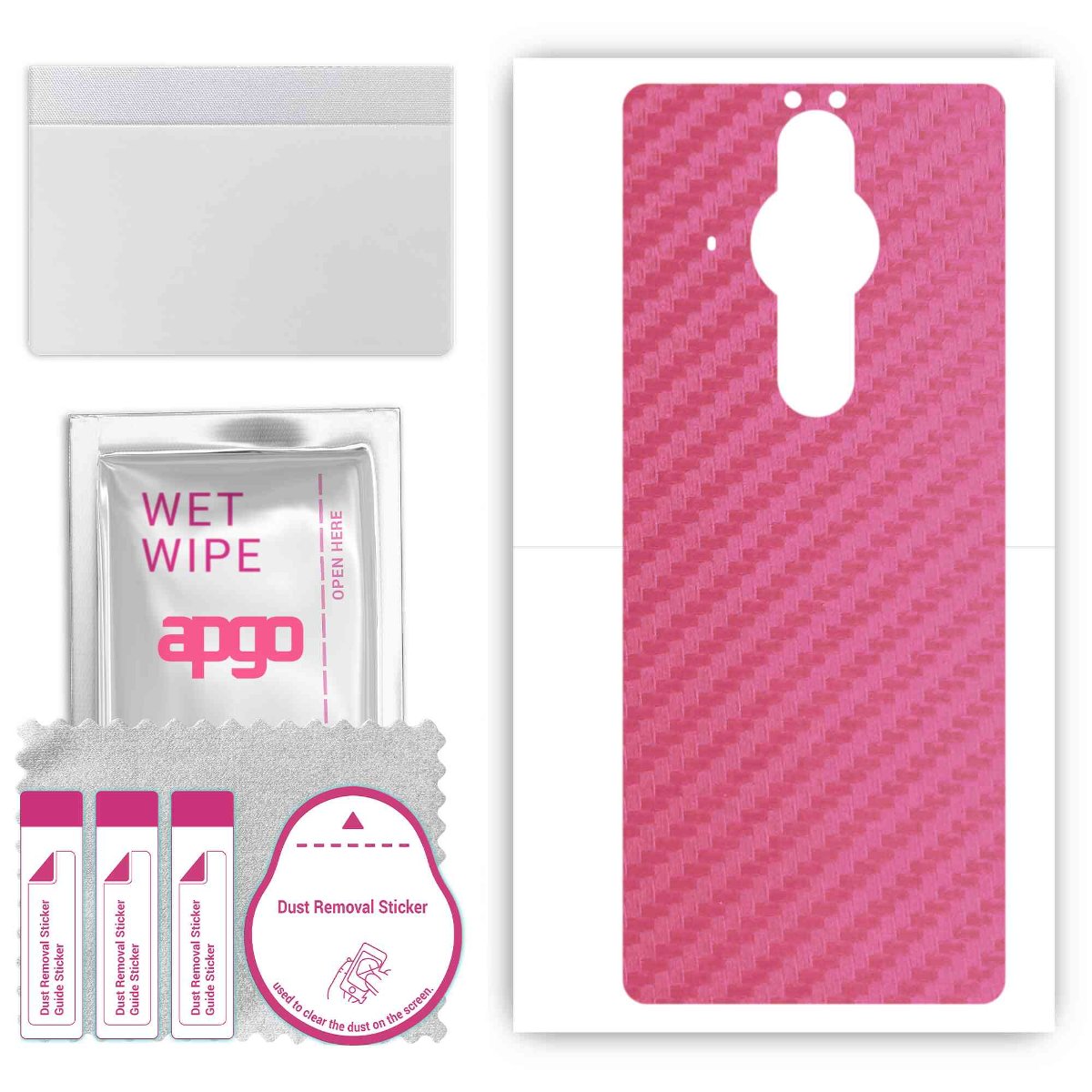 Folia naklejka skórka strukturalna na TYŁ do Sony Xperia PRO -  Carbon Różowy - apgo SKINS