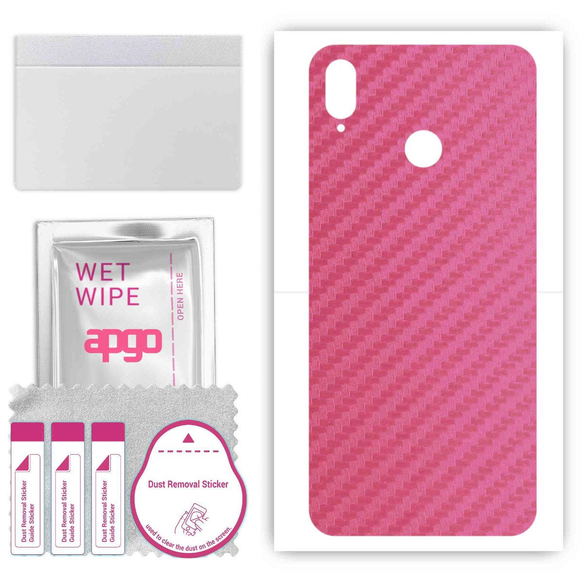 Folia naklejka skórka strukturalna na TYŁ do Cubot R19 -  Carbon Różowy - apgo SKINS