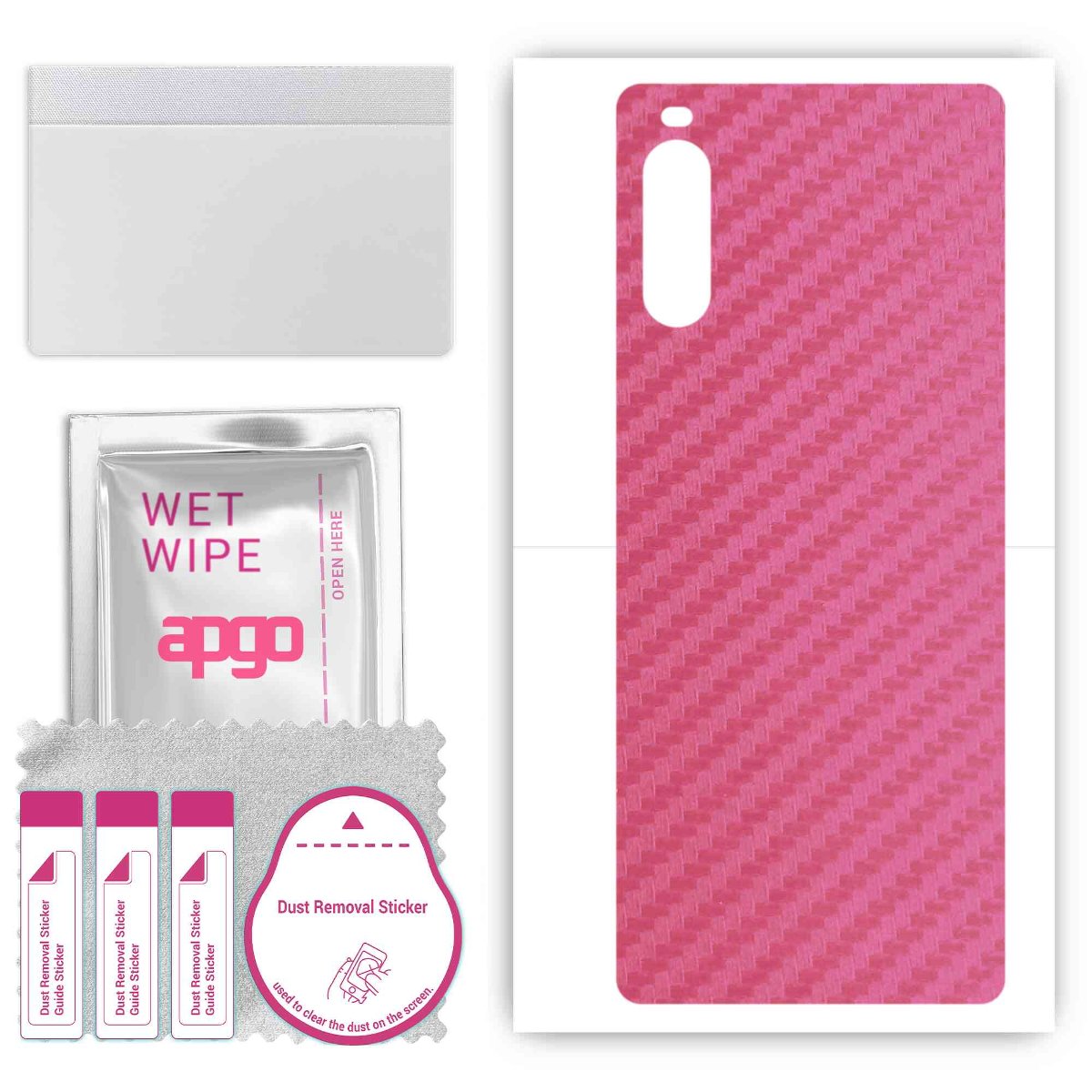 Folia naklejka skórka strukturalna na TYŁ do Sony Xperia 10 III SOG04 -  Carbon Różowy - apgo SKINS