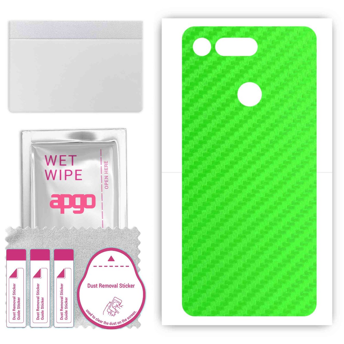 Folia naklejka skórka strukturalna na TYŁ do Honor View 20 Honor V20 -  Carbon Zielony - apgo SKINS