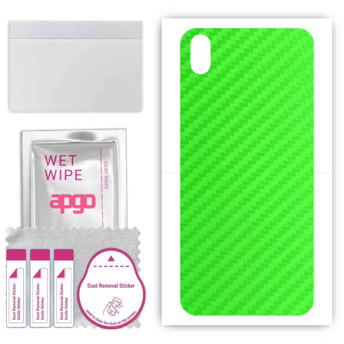 Folia naklejka skórka strukturalna na TYŁ do Huawei Y5 (2019) -  Carbon Zielony - apgo SKINS