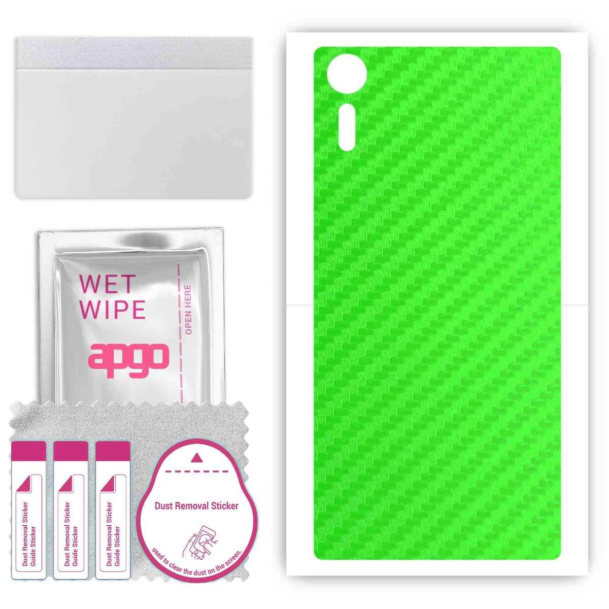 Folia naklejka skórka strukturalna na TYŁ do Sony Xperia XZs -  Carbon Zielony - apgo SKINS