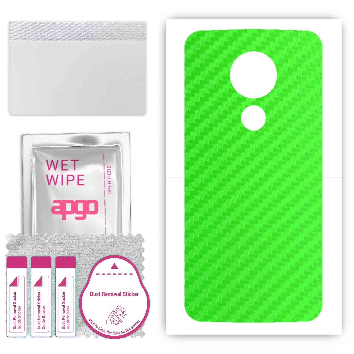 Folia naklejka skórka strukturalna na TYŁ do Motorola Moto G7 Power -  Carbon Zielony - apgo SKINS