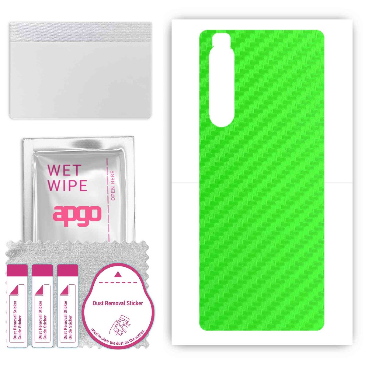 Folia naklejka skórka strukturalna na TYŁ do Sony Xperia 1 II -  Carbon Zielony - apgo SKINS