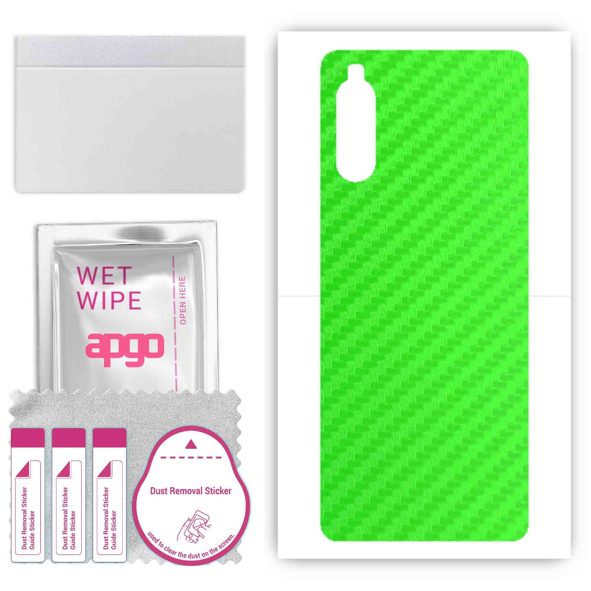 Folia naklejka skórka strukturalna na TYŁ do Sony Xperia 10 II -  Carbon Zielony - apgo SKINS