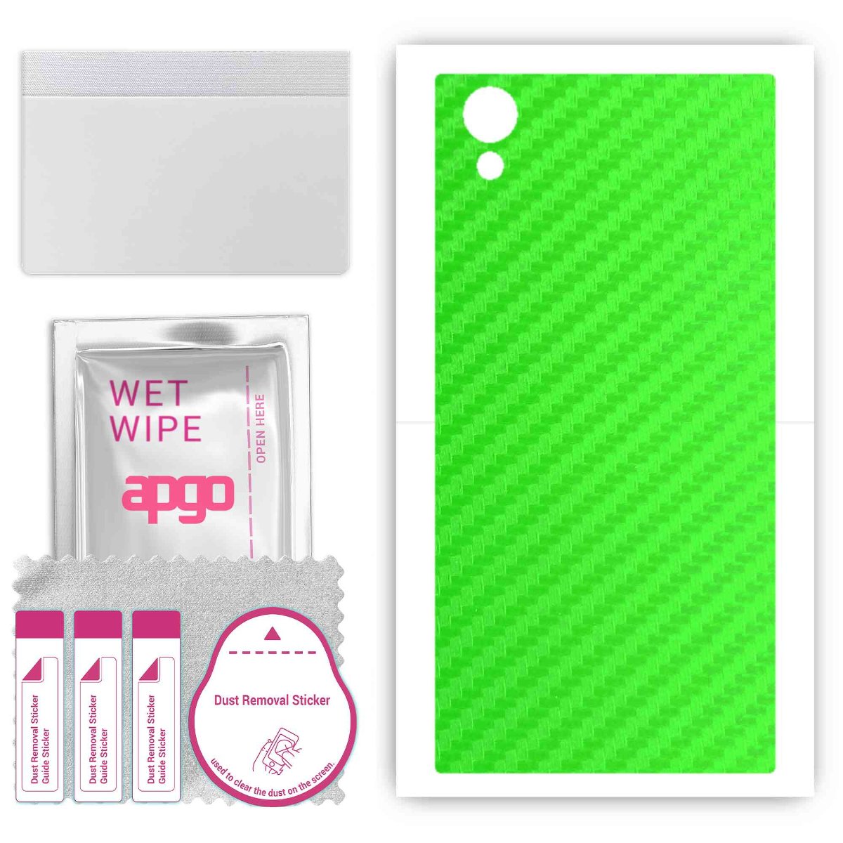 Folia naklejka skórka strukturalna na TYŁ do Sony Xperia XA1 Plus -  Carbon Zielony - apgo SKINS