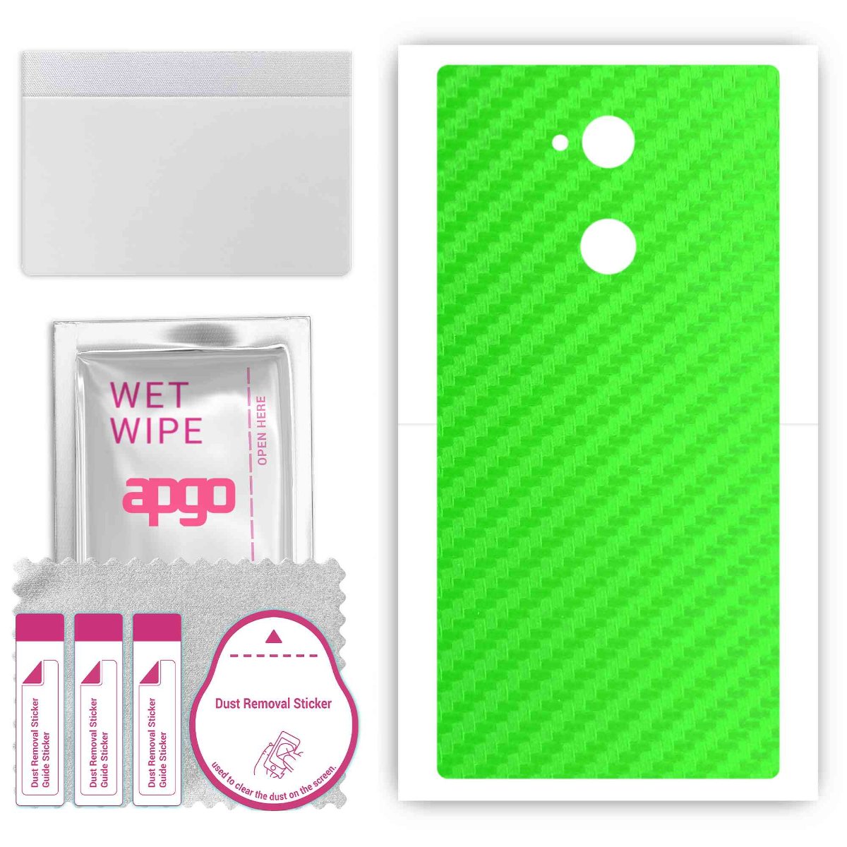 Folia naklejka skórka strukturalna na TYŁ do Sony Xperia XA2 -  Carbon Zielony - apgo SKINS