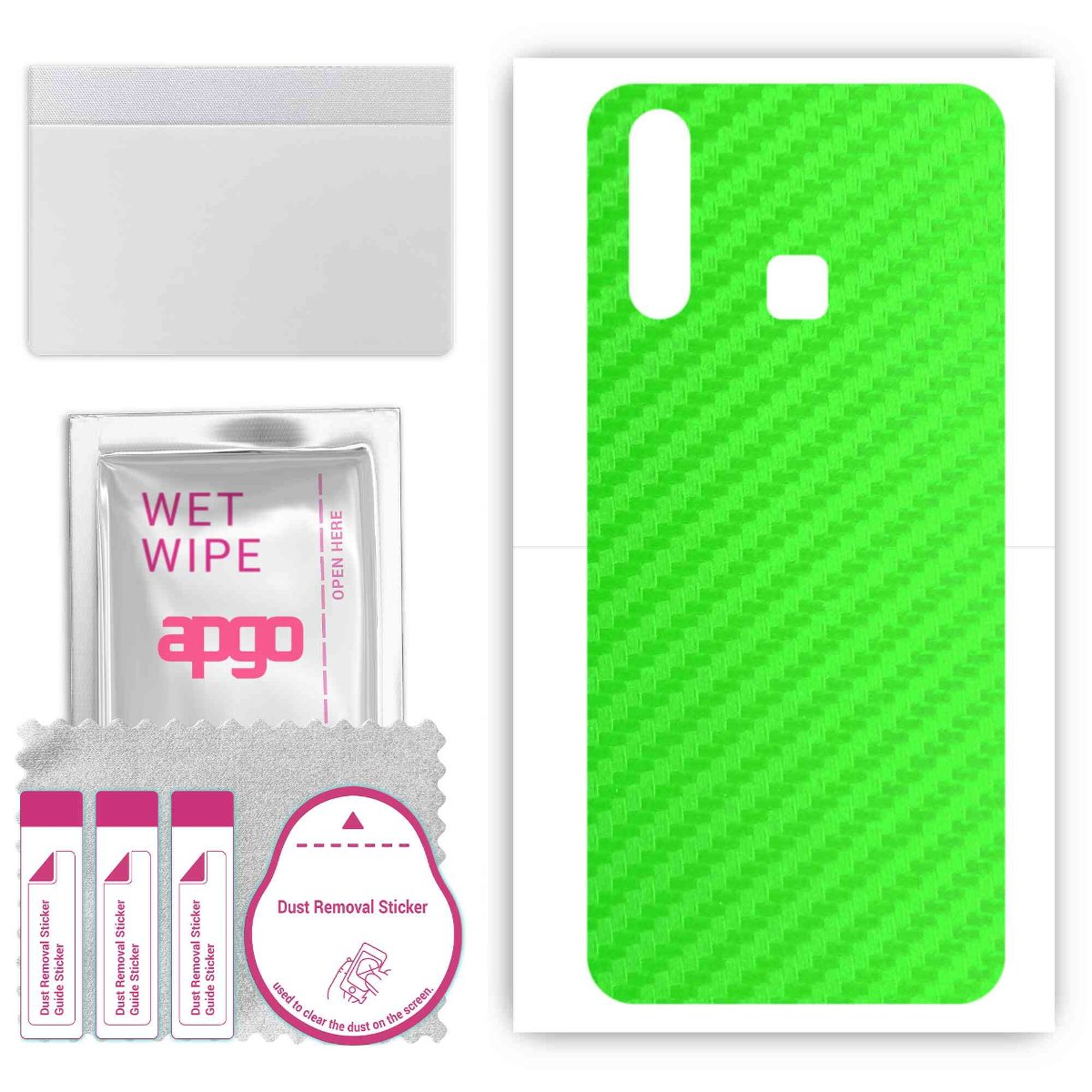 Folia naklejka skórka strukturalna na TYŁ do vivo U3 -  Carbon Zielony - apgo SKINS