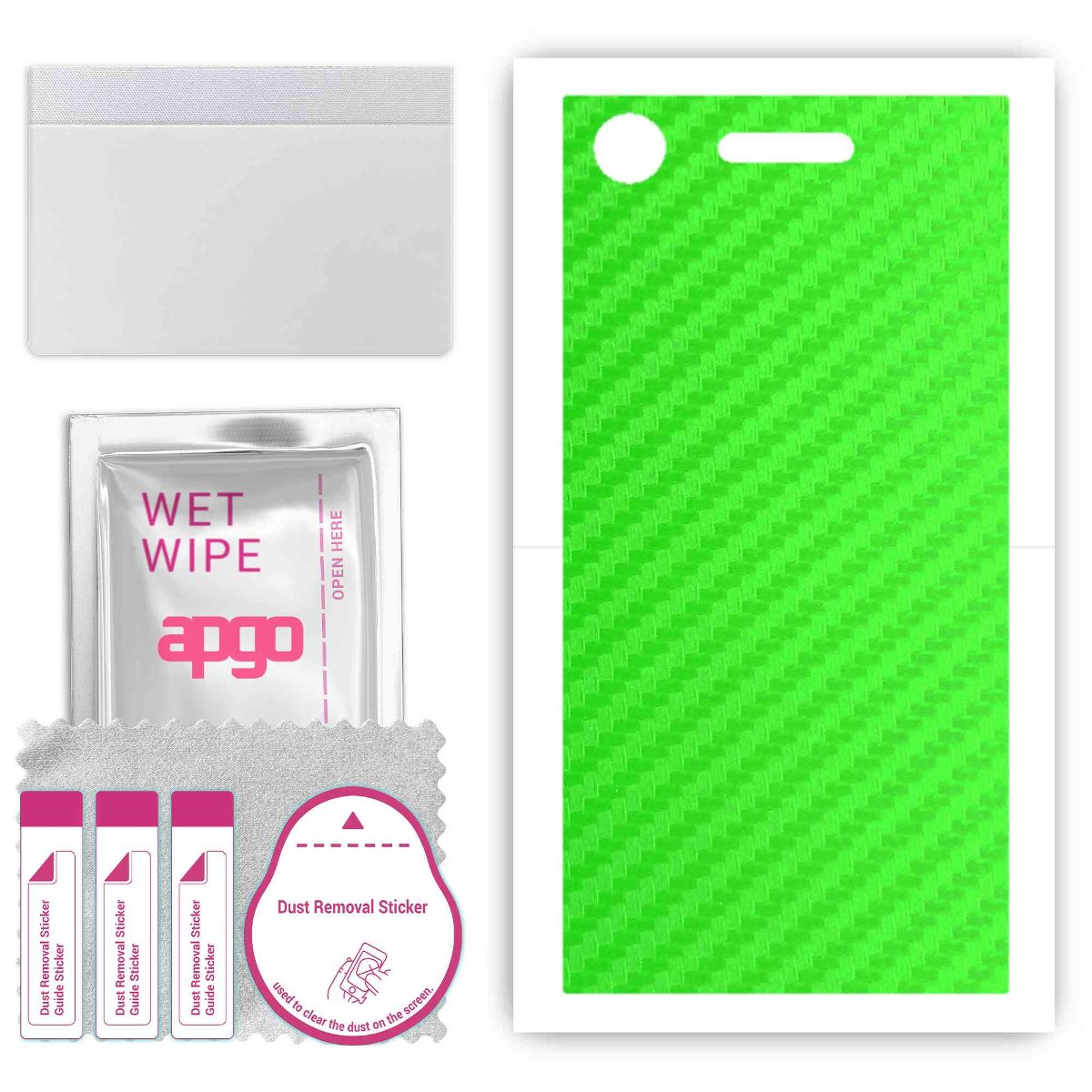 Folia naklejka skórka strukturalna na TYŁ do Sony Xperia XZ1 -  Carbon Zielony - apgo SKINS