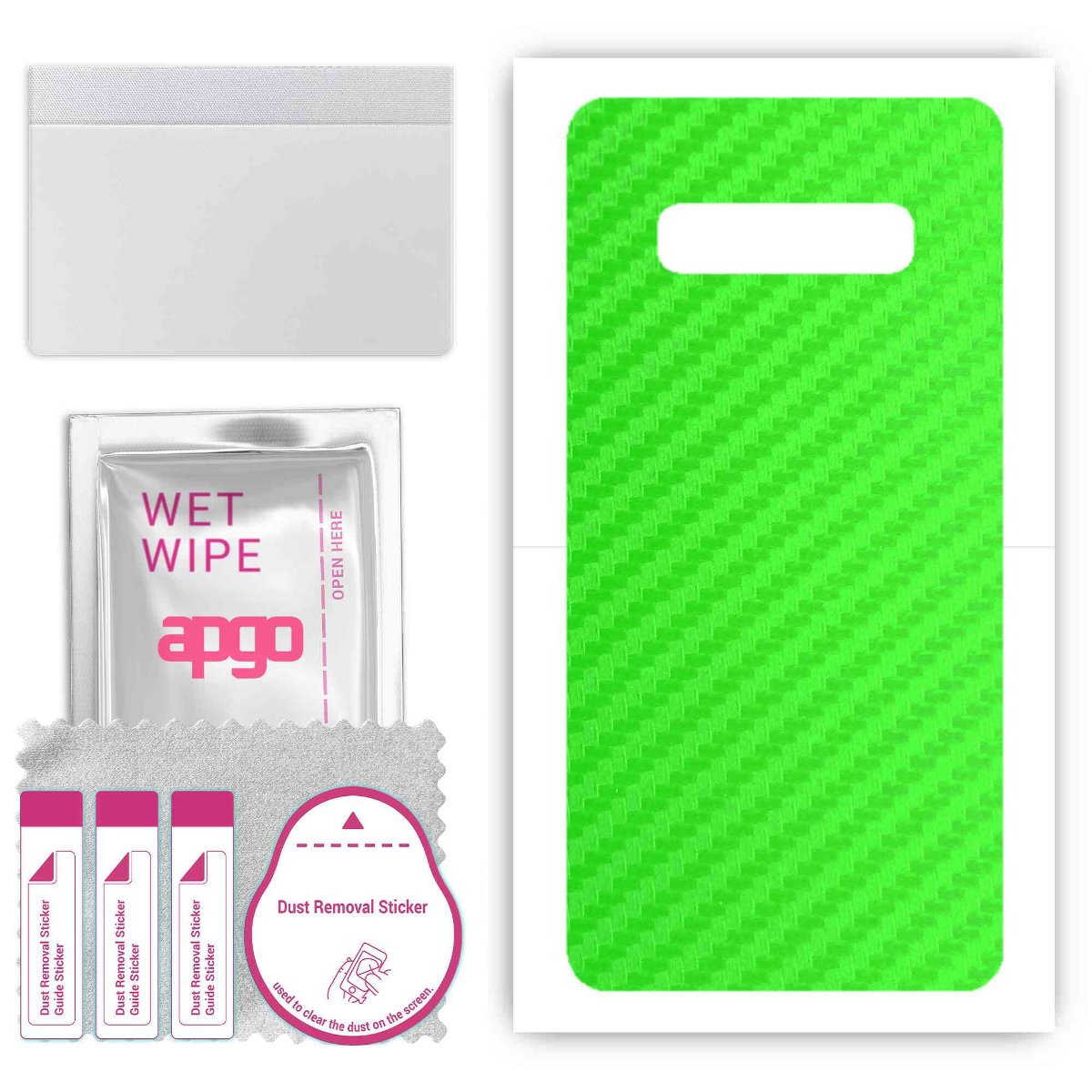 Folia naklejka skórka strukturalna na TYŁ do Samsung Galaxy S10+ - Carbon Zielony - apgo SKINS