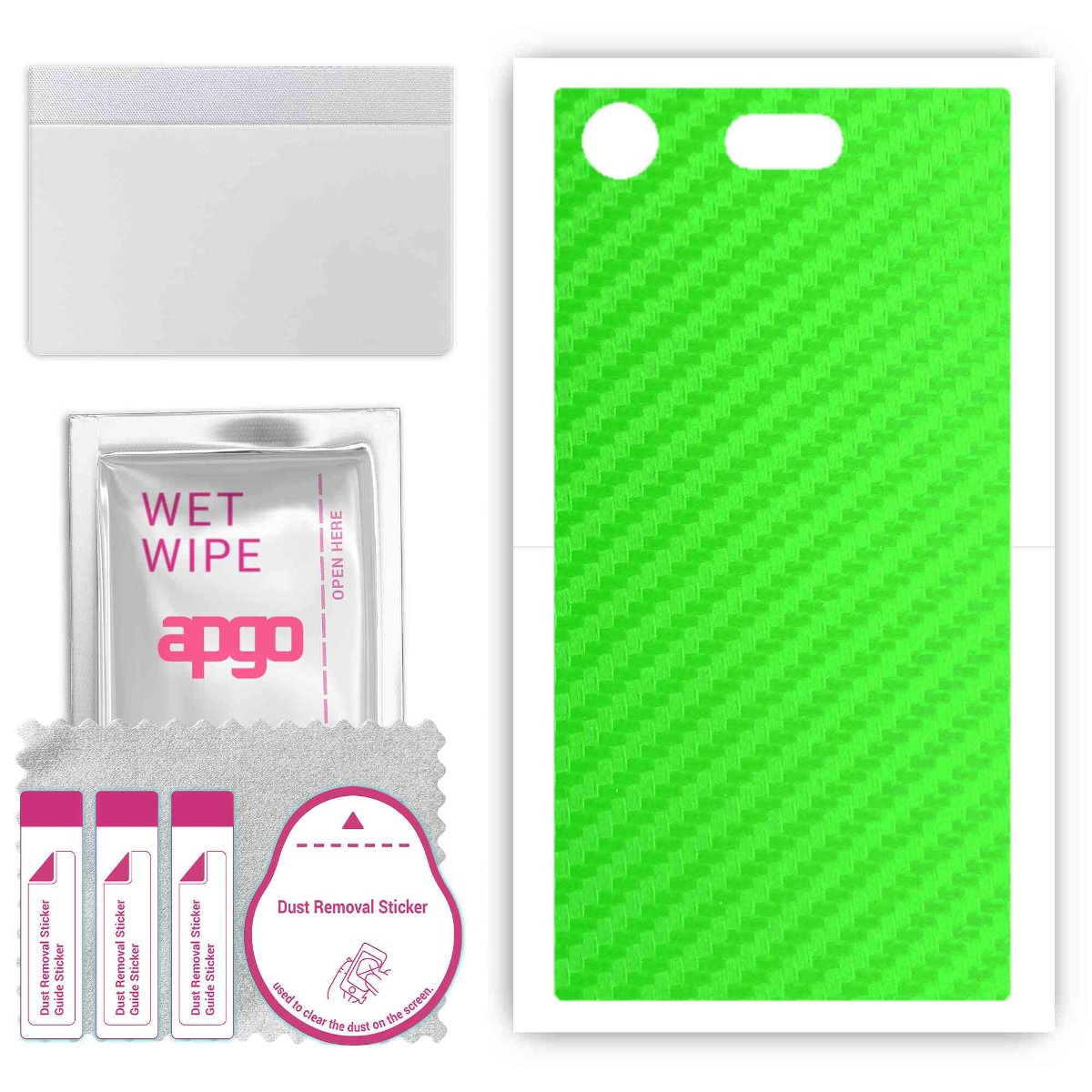 Folia naklejka skórka strukturalna na TYŁ do Sony Xperia XZ1 Compact -  Carbon Zielony - apgo SKINS