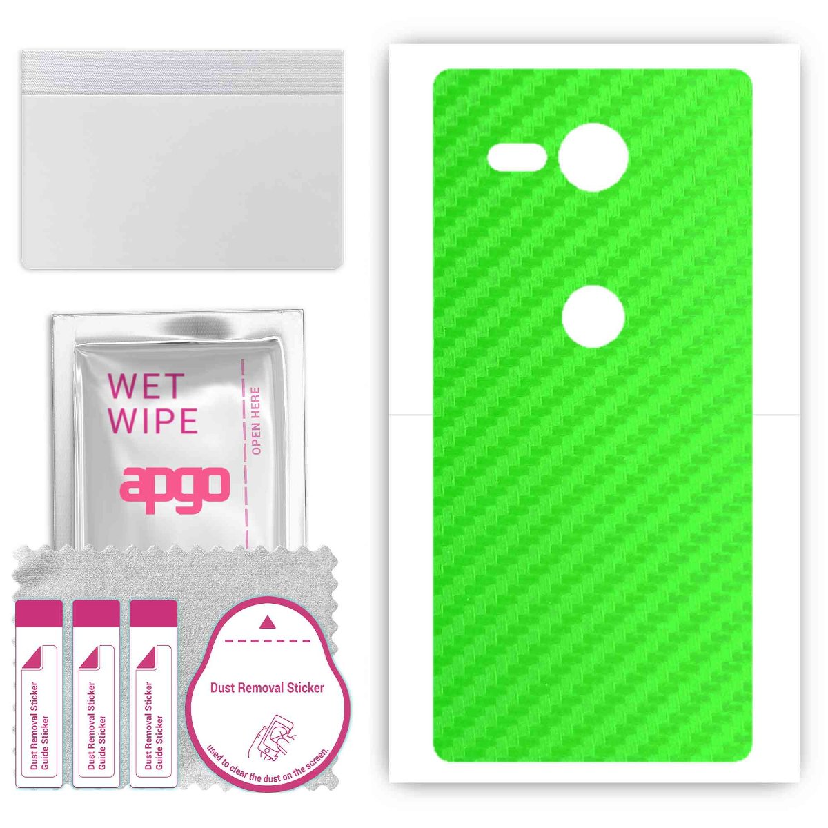 Folia naklejka skórka strukturalna na TYŁ do Sony Xperia XZ2 Compact -  Carbon Zielony - apgo SKINS