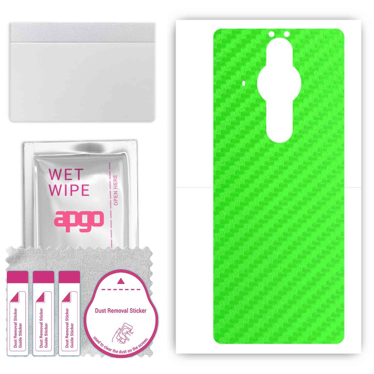 Folia naklejka skórka strukturalna na TYŁ do Sony Xperia PRO -  Carbon Zielony - apgo SKINS