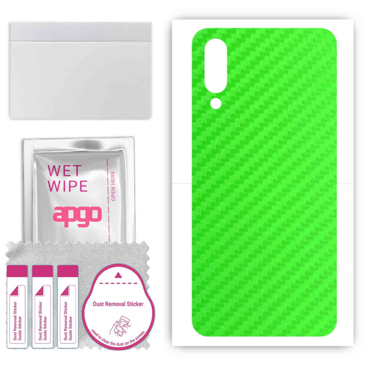 Folia naklejka skórka strukturalna na TYŁ do Xiaomi Mi 9 Pro 5G -  Carbon Zielony - apgo SKINS