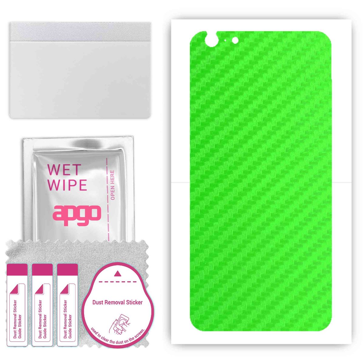 Folia naklejka skórka strukturalna na TYŁ do Apple iPhone 6s Plus -  Carbon Zielony - apgo SKINS